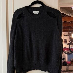 Isabel Marant Charcoal Sweater with Shoulder Cut-Outs